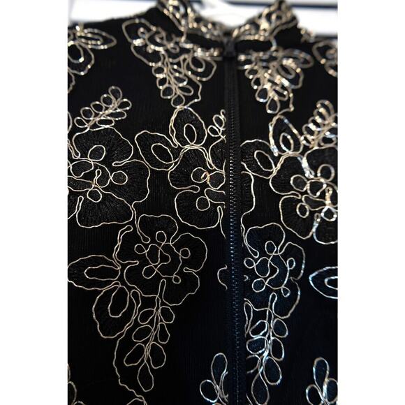 Alice + Olivia Marya Dress Ladies Pre-Loved Black Metallic Dress Size 6 - Picture 10 of 11